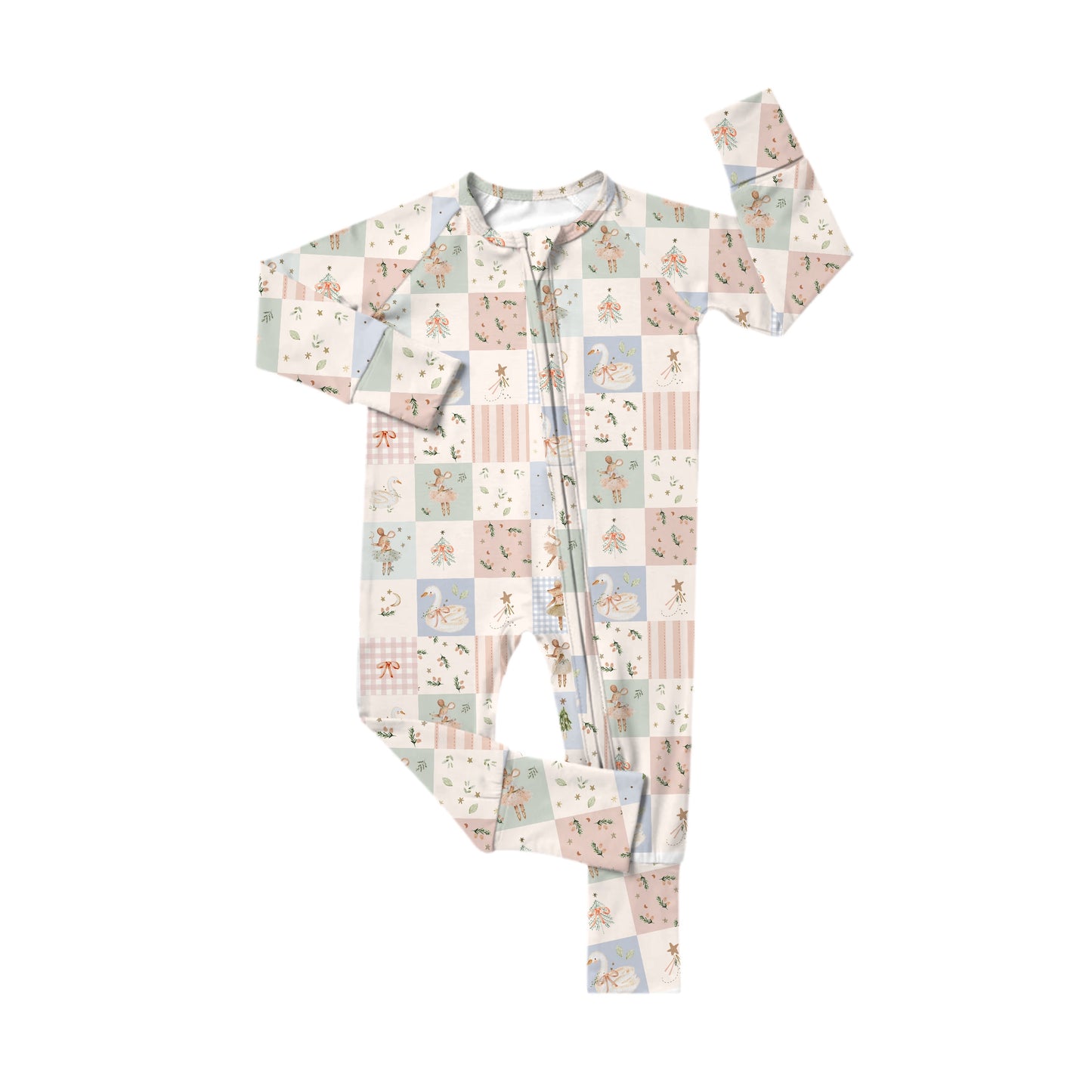 PREORDER - Sugarplum Patchwork Zipper Romper