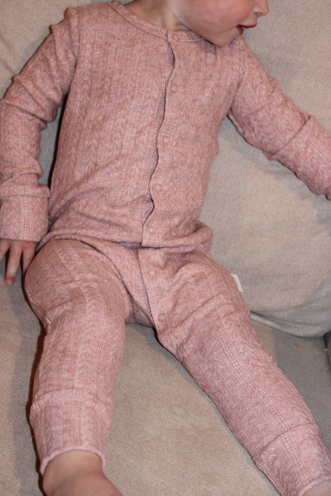 Pink Kitted Thermal Romper