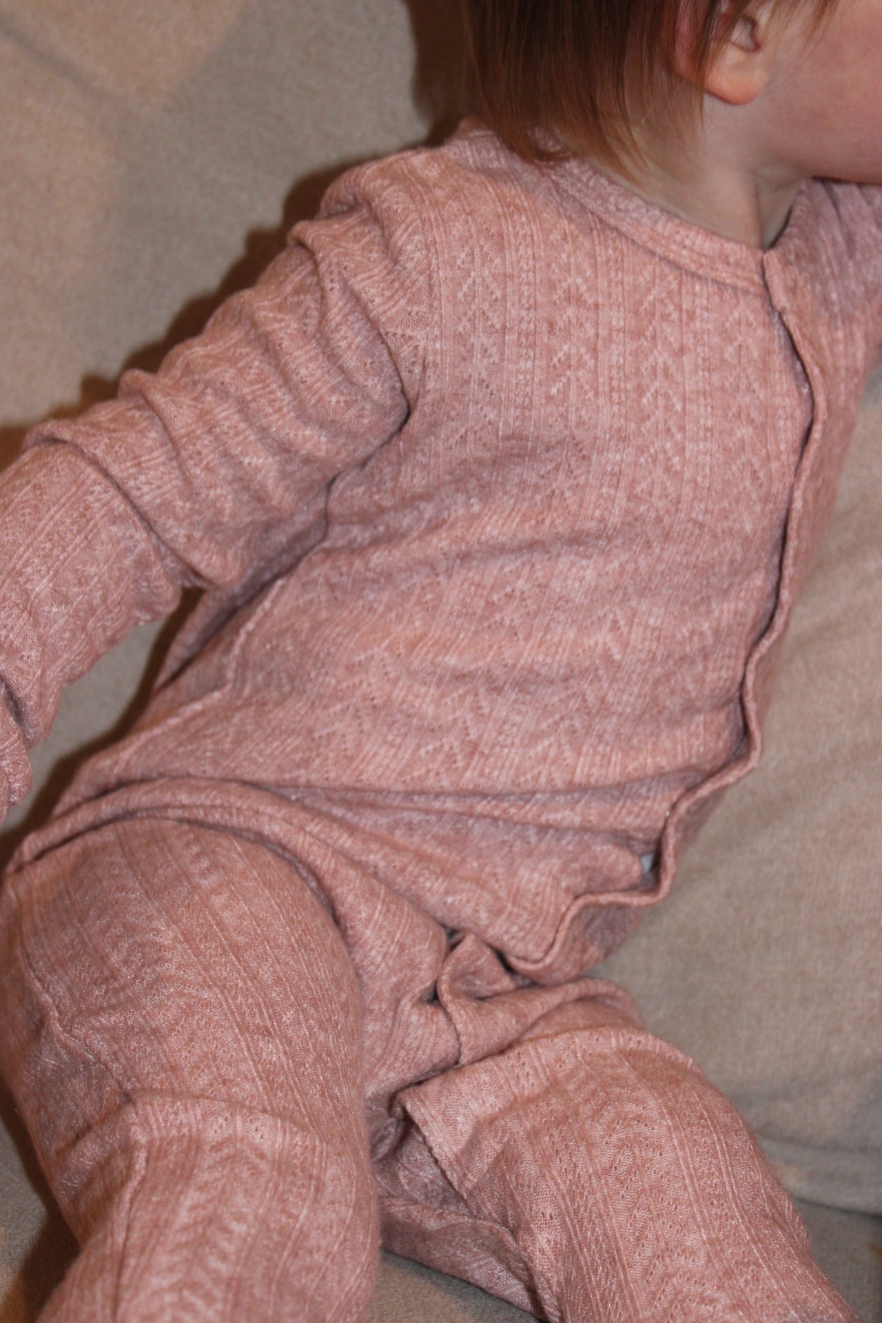 Pink Kitted Thermal Romper