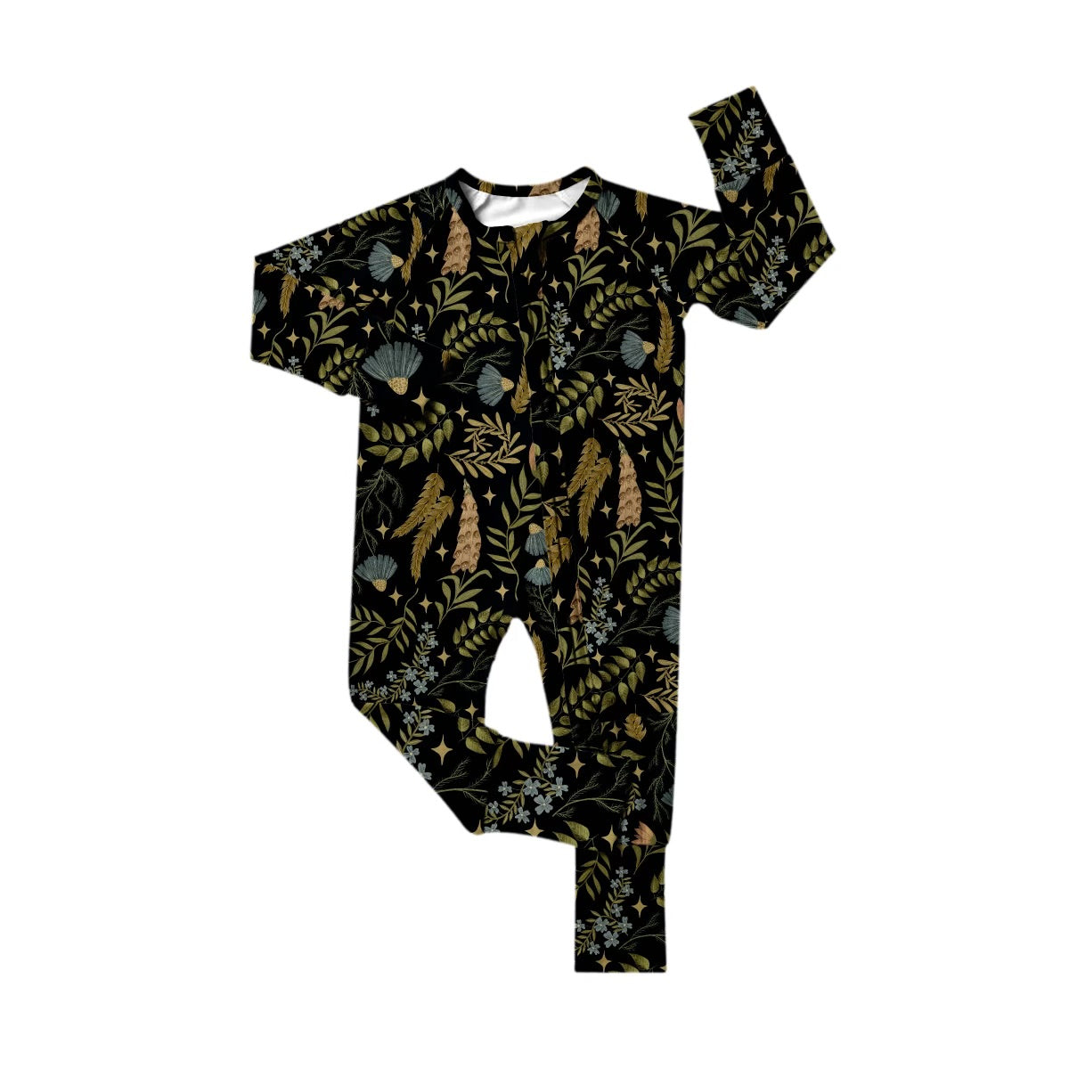 Midnight Meadow Zipper Romper