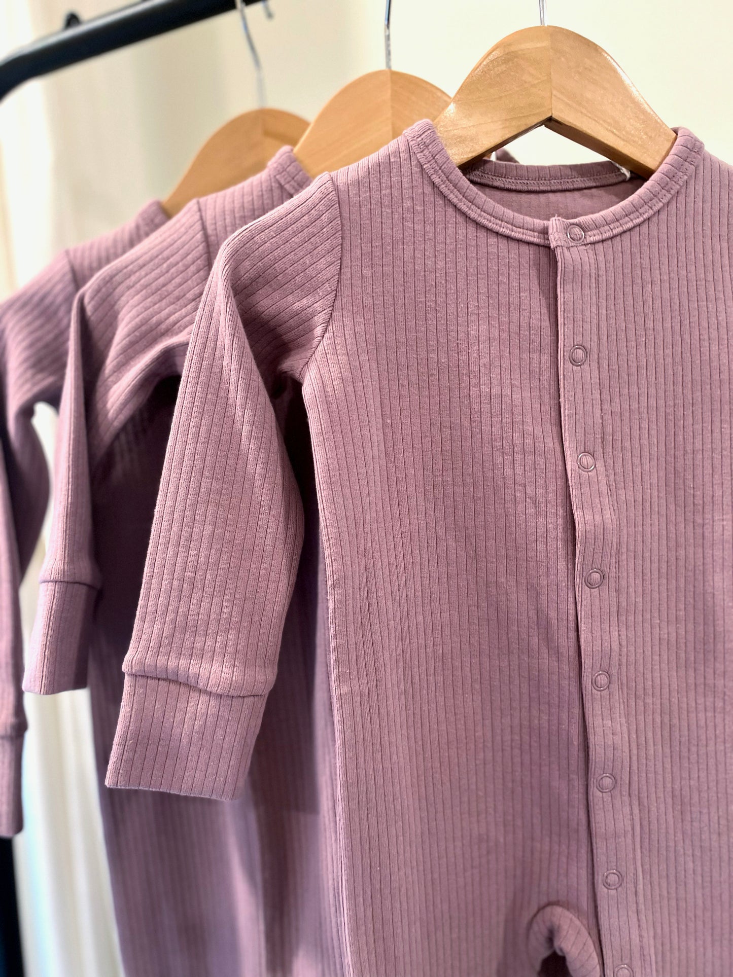 Purple Ribbed Romper