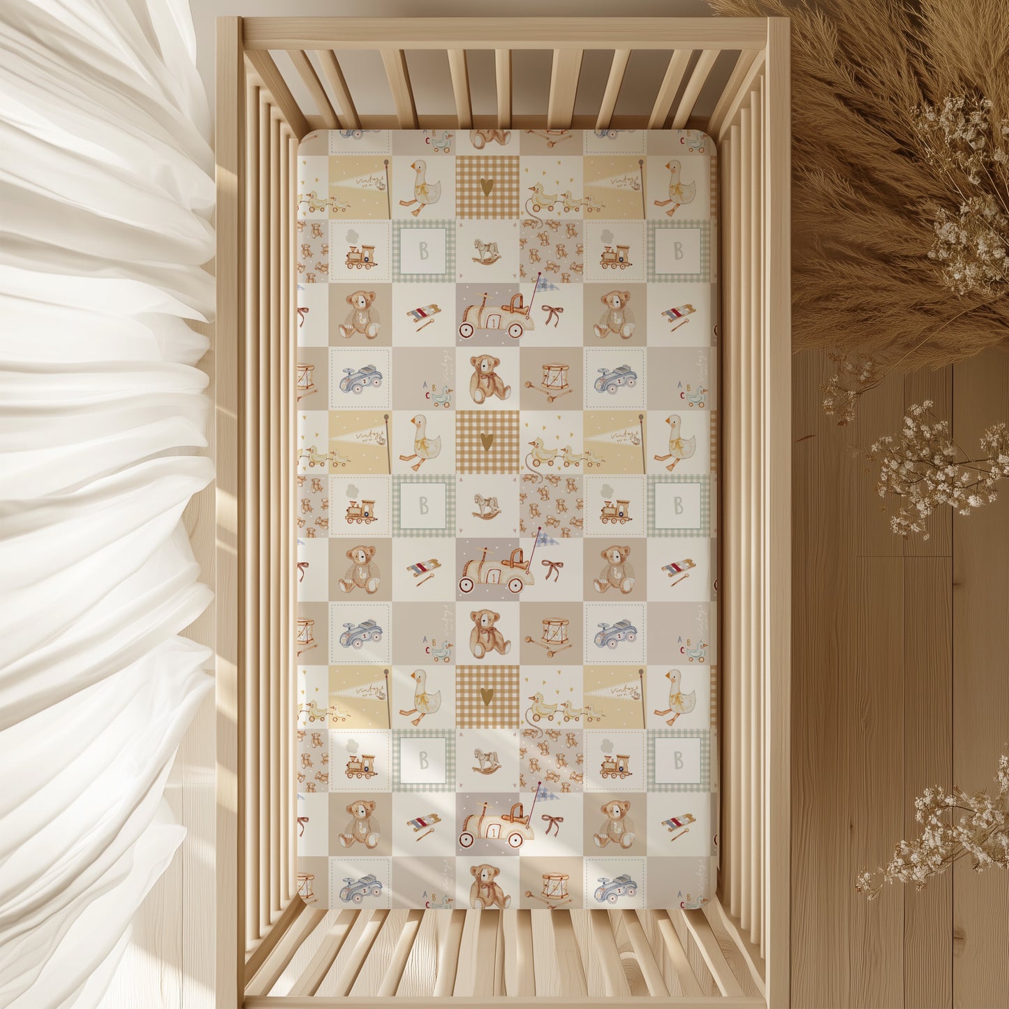 Little Toy Quilt Crib Sheet