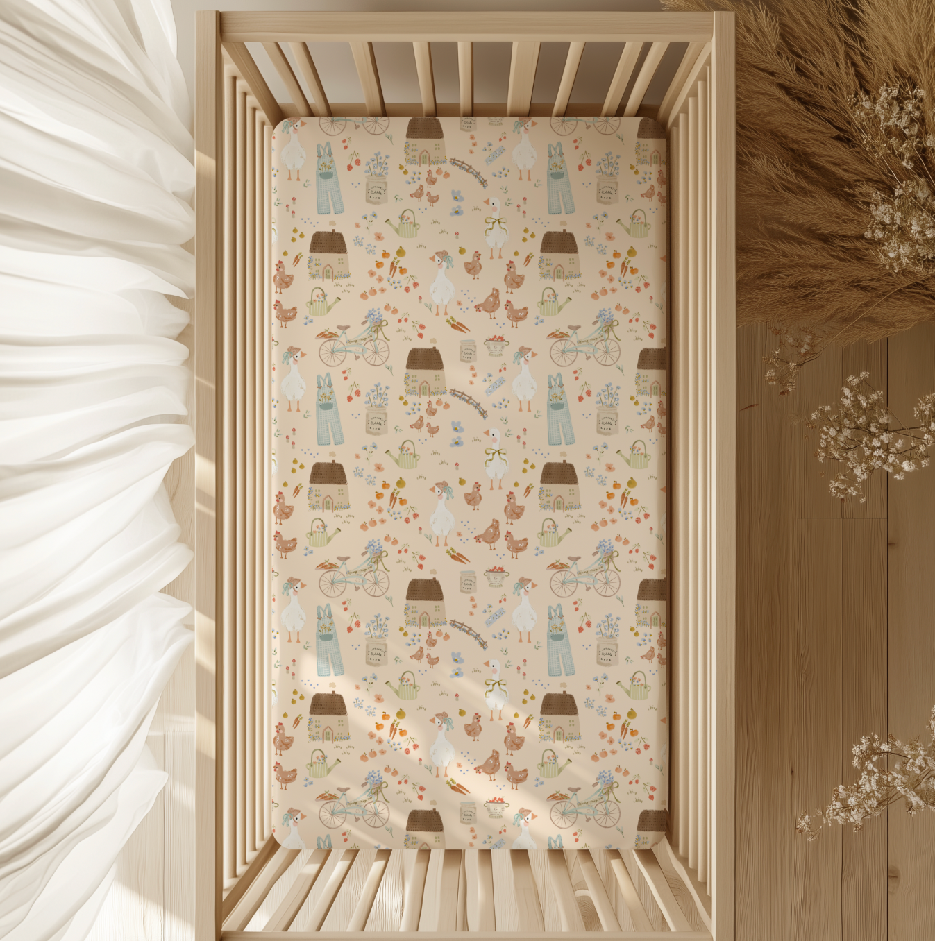 Hens and Heirlooms Crib Sheet