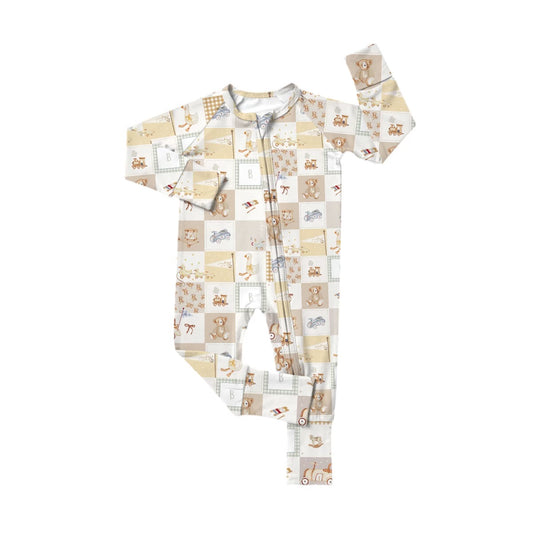 Little Toy Quilt Zipper Romper