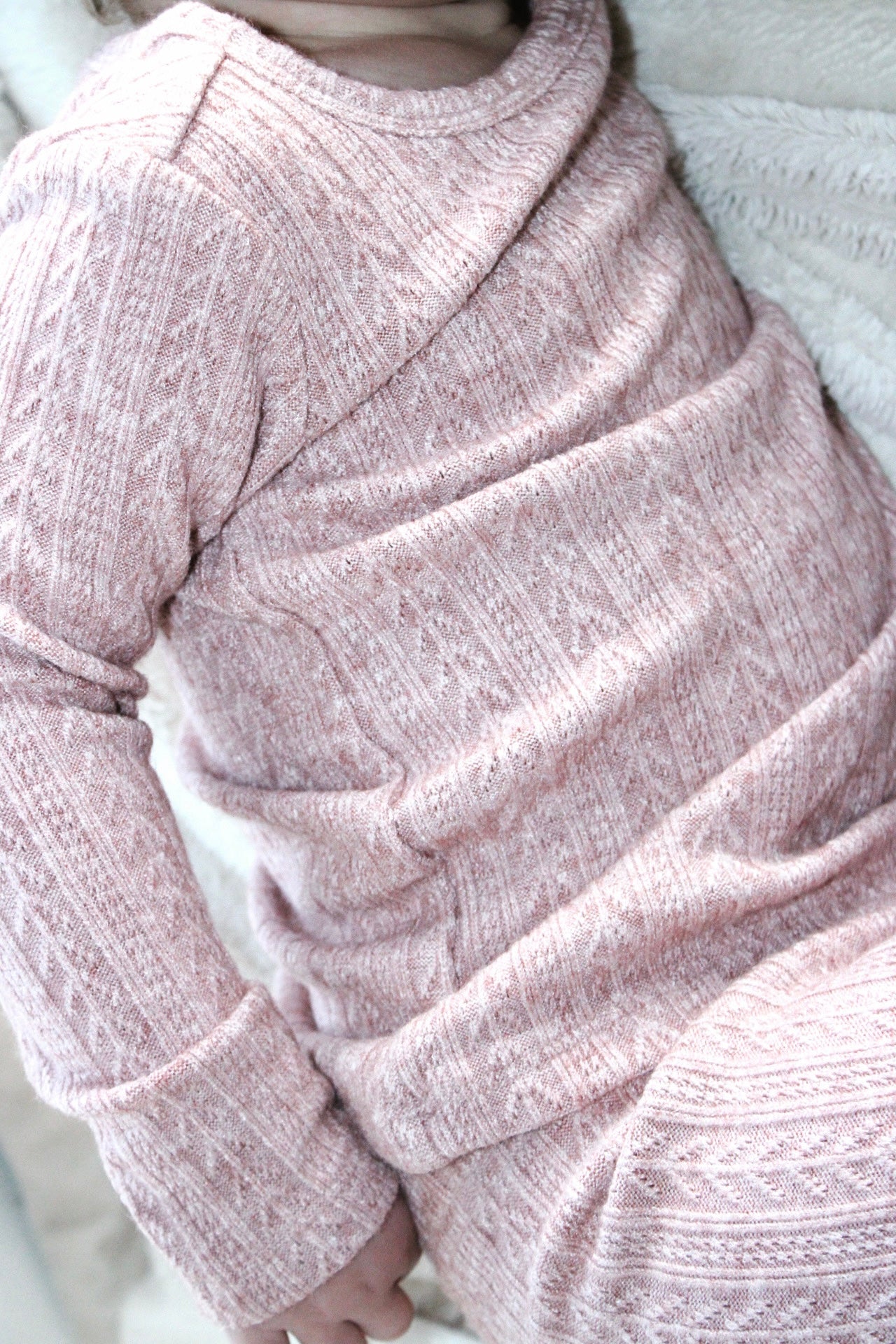 Pink Knitted Thermal Two Piece