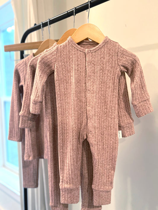 Pink Kitted Thermal Romper