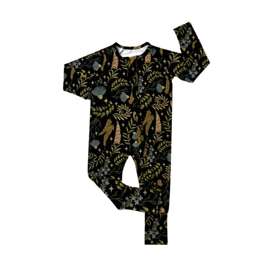 Midnight Meadow Zipper Romper