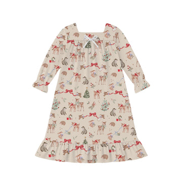 PREORDER - Woodland Noel Long Sleeve Dress