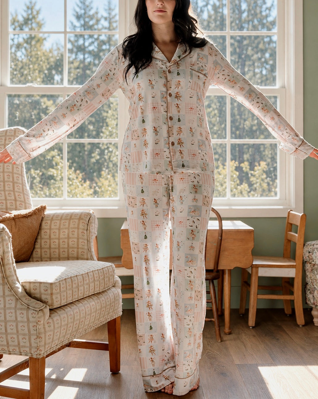 Sugarplum Patchwork Women’s Long Sleeve Set