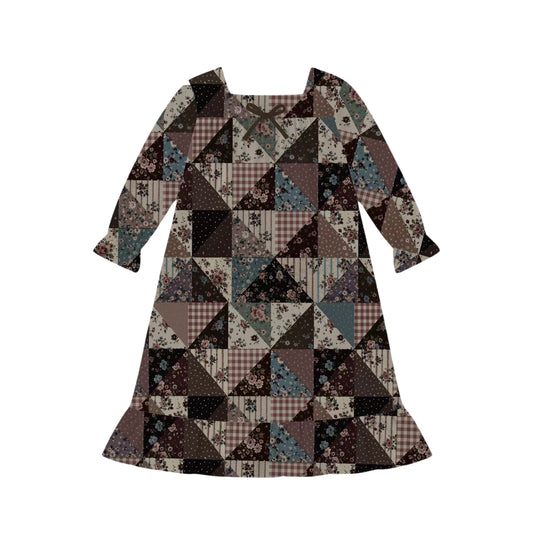 PREORDER - Patchwork and Posies Long Sleeve Day Dress