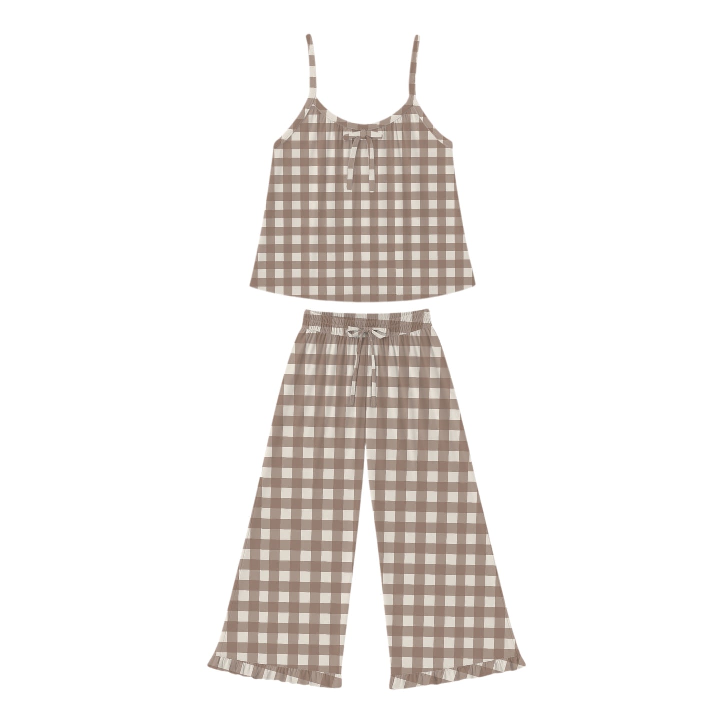 Espresso Gingham Women’s Ruffle Set
