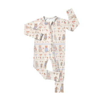 Bows and Whiskers Zipper Romper