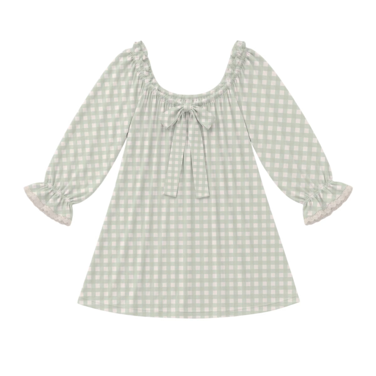 Sage Green Gingham Laney Dress