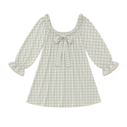 Sage Green Gingham Laney Dress