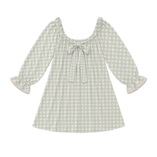 Sage Green Gingham Laney Dress