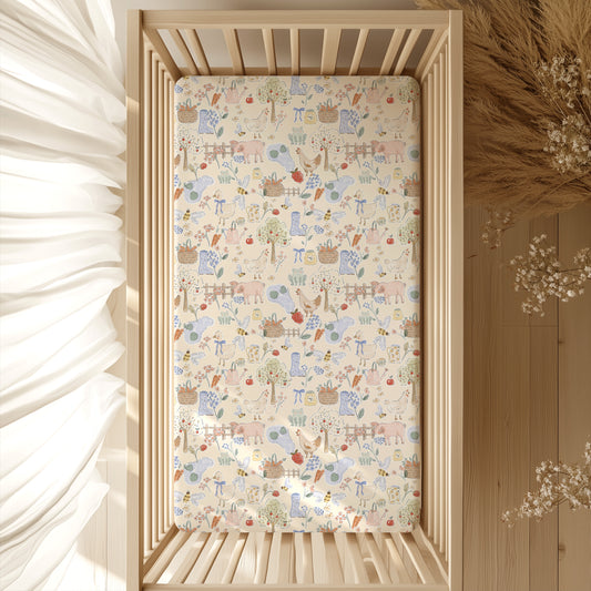 Honey and Hen House Crib Sheet