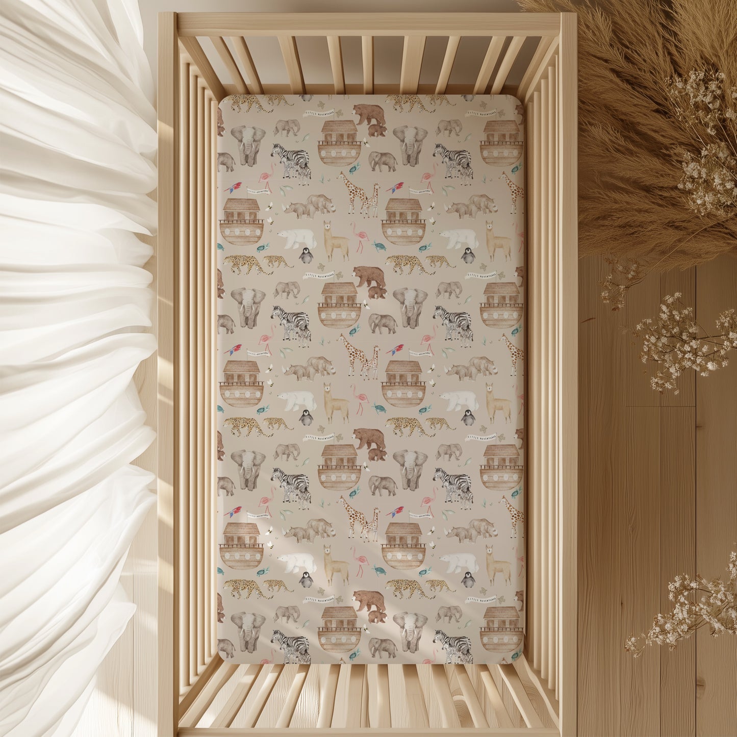 Noah’s Ark Crib Sheet